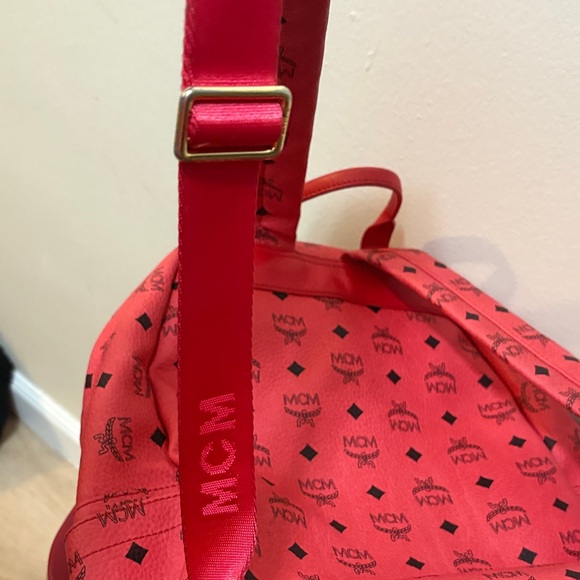 MCM Coral Backpack with Gold Studs - Picture 11 of 14